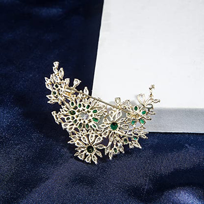 Brooches for Women, Shiny Cubic Zirconia Brooch Pins for Women Fashion Brooch Pin Broach Jewelry Gift - color: Rosa multiflora