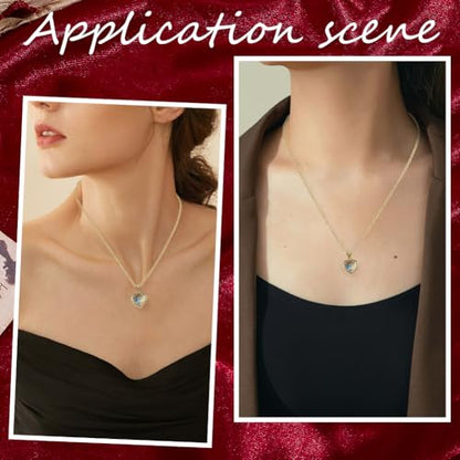 Memory Locket Charm Heart DIY Picture Photo Necklace Making Kit Chain Necklace Living Floating Glass Photo Frame Pendant for Women Men Wedding Christmas Jewelry Making - style: Heart