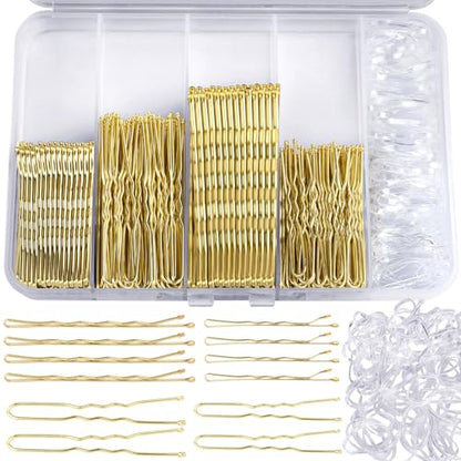 Teenitor 300pcs Blonde Bobby Pins Hair Pins 100 Bobby Pins Blonde Hair 2" 2.75",100 Hair Pins for Women 2" 2.36" 100 Hair Bands Kit - color: Blonde