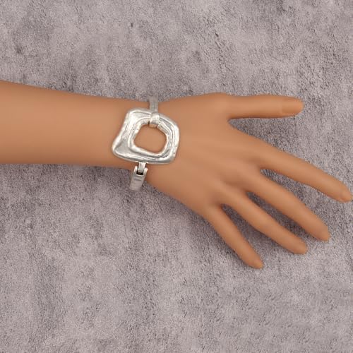Chunky Bangle Bracelets for Women Cuff Bracelet Thick Gold Bangles Open Wide Arm Cuffs Bracelets Boho Jewelry - style: Cuff Bracelets