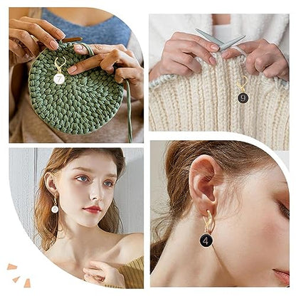 SUNNYCLUE 1 Box 20Pcs Number 1~9 Stitch Markers Charms Crochet Enamel Cute Removable Clip on Leverback Clasp Charm Locking Metal Knitting Markers for Weaving Sewing Knit Quilting DIY Zipper Pull - color: 20pcs Number 1~9 Stitch Markers With Upgraded Gift
