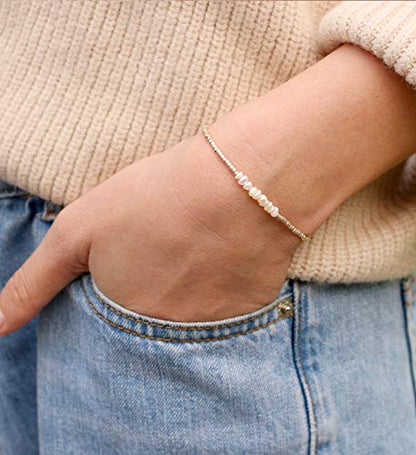 KELITCH Womens Pearl Bracelets Friendship Bracelet Handmade Miyuki Beads Charm Bracelet Holiday Gift - color: B9