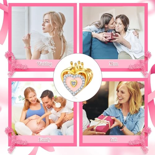 Charm for Bracelets and Necklaces, Heart Animals 925 Sterling Silver Bead Celestial Sun Moon Star Charms Jewelry Gift for Women Girls - color: Happy Birthday Heart Charm