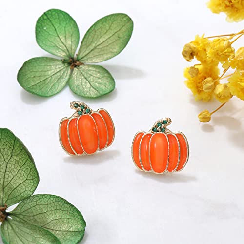 Earrings Holy Stud Earrings for Girls/Women, Sliver Gold Wedding Earrings for Bridesmaids - color: Pumpkin|Luminous