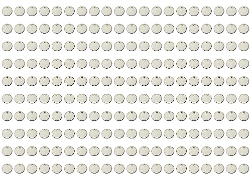 Shapenty Small Round Stainless Steel Flat Blank Stamping Tag Pendants Bulk Mini Discs for Bracelet Earring Necklace Chain Charms Jewelry Making Specialized Number Alphabet Stamping, 200PCS (8mm) - size: 8mm