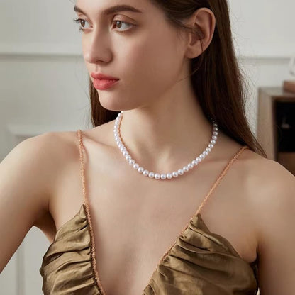 White Genuine Freshwater Cultured Pearl Necklace For Women And Men | Full Sizes from 3mm to 14mm Freshwater Pearls, AAA Grade & Above, A Love Gift Choice For Anniversaries And Birthdays - size: 7-8mm 16in AAAA
