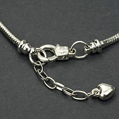 tiggell 5pcs Chain Bracelets Kit Silver Plated Snake Chain with Heart Lobster European Charm Bracelet for Christmas DIY Women Jewelry Findings Bracelet Making - color: silver
