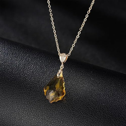 EVEVIC Teardrop Austrian Crystal Charm Pendant Necklace for Women | 14K Gold Plated,Adjustable Chain Fit,Elegant Teardrop Crystal,Gift Box Included,Perfect for Daily Wear and Special Events - color: Light Topaz