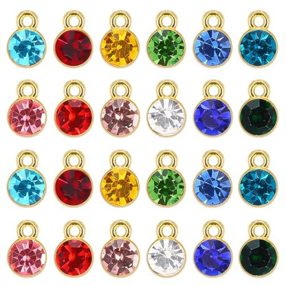 24PCS Crystal Dangle Charms for Jewelry Making | Mixed Color Crystal Dangle Charms Accessories, DIY Necklace Earring Bracelet Jewelry Making Crafts