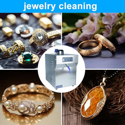 TDRSUPER 1300W Professional Jewelry Steam Cleaner 2L Stainless-Steel Jewelry Cleaning Machine for Silver & Gold High Pressure Gemstone Cleaning Steaming Machine for Jewelry Stores
