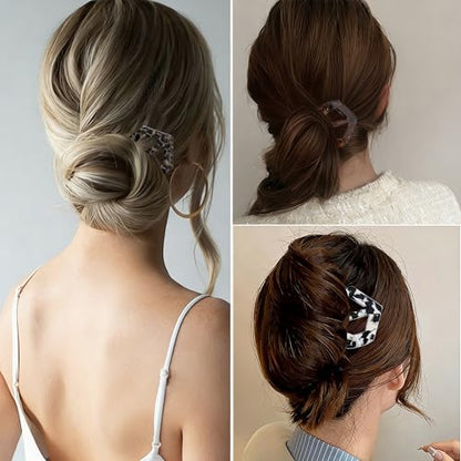 3PCS Prestige French Hair Pin, French Hair Pins for Women Updos Chignons Twists,French Hair Fork Elegant Retro,Double-Notch Locking Mechanism Anti-Loosening - color: blue