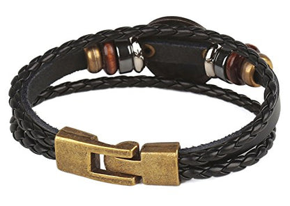 Punk Alloy Leather Bracelet for Constellation Braided Rope Bracelet Bangle - style: Aquarius