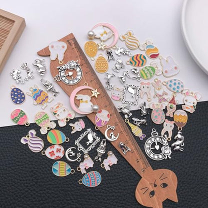 50pcs Enamel Charms for Jewelry Making Wholesale Assorted Mixed Bulk Metal Earring Findings for DIY Necklace Bracelet Keychain and Crafting - style: Thanksgiving Day Charms