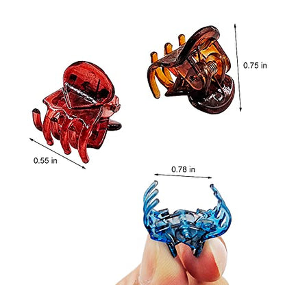 50 PCS Mini Hair Claw Clips， Bangs Strong Grip Multifunction Clamp Clips. (Transparent color) - color: Transparent color