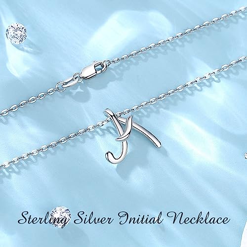 EUDORA Sterling Silver Initial Necklaces for Women, Classic 26 Letter Neckless Gifts for Girls, Sister, Mother Daughter, 18 inch Chain - style: A.
