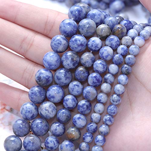 Natural Stone Beads 10mm Bule Sodalite Polished Round Smooth Gemstone Beads for Jewelry Making 15 Inch(Bule Sodalite,10mm) - color: Bule Sodalite, size: 10mm
