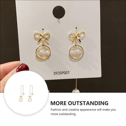 1Pair Chic Net Shaped for Women Creative Pearl Ear Pendants Simple Fashion Occasions Elegant Evening Dress Accessories