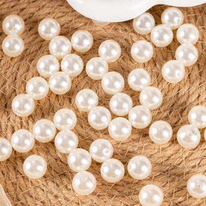 Pearl Beads for Jewelry Making 60pcs 20MM Pearl Craft Beads with Hole Loose Fake Pearls Small Faux Pearls for Jewelry Making Bracelet Necklace DIY, Sewing Decor and Vase Filler - size: 20MM
