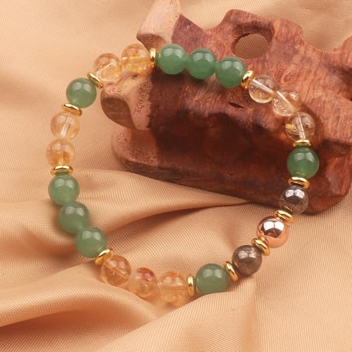 KSQS Healing Stone Bead Bracelet for Women, Natural Gemstones Balance Protection Bracelet, Spiritual Crystal Beads Bracelet Anxiety Relief with Meaning Card - color: Success
