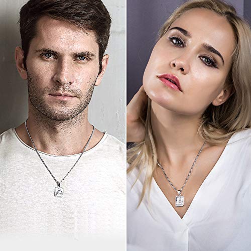 Trendsmax Initial Letter Pendant Necklace Mens Womens Capital Letter White Gold Plated A Z Stainless Steel Box Chain 22inch - style: K