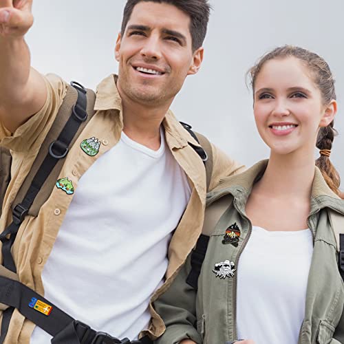 15 Pcs Enamel Pins for Backpack Hat Outdoors Adventure Brooch Pins Cute Camping Lapel Nature Aesthetic Jewelry for Women Men Clothing Bags DIY Crafts Gifts
