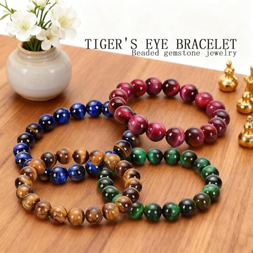 5A Grade Natural Crystal Gemstone Bracelet: Quartz Beads with Therapeutic Energy—Handmade Elastic Style for Boys & Girls - color: Green, size: One Size