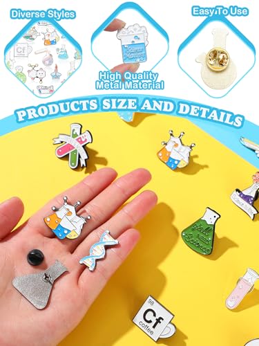 Kajaia 35 Pcs Enamel Pins Bulk Lapel Pin Alloy Brooches Pins Backpack Badges Brooch for Friends Clothing Decor - style: Science