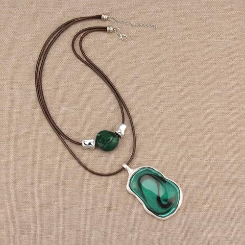 Bohemian Necklaces for Women Long Leather Necklace with Large Pendant Chunky Boho Hippie Jewelry Pendant Chocker Necklace - style: Large Boho Necklaces
