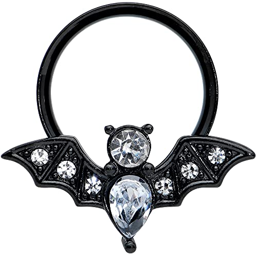 Body Candy Womens 2Pc PVD Stainless Steel Bat Double Flare Tunnel Plug Earring Ear Plug Gauges Set of 2 - style: 14mm (9/16")