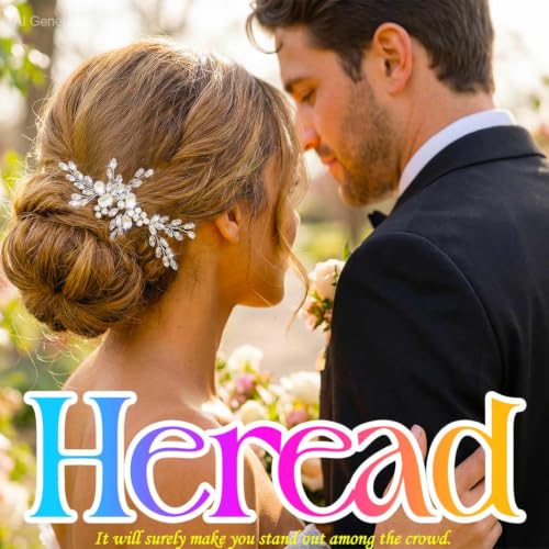 HEREAD Rhinestone Bride Wedding Hair Comb Silver Crystal Bridal Hair Pieces Hair Accessories for Women (Silver)