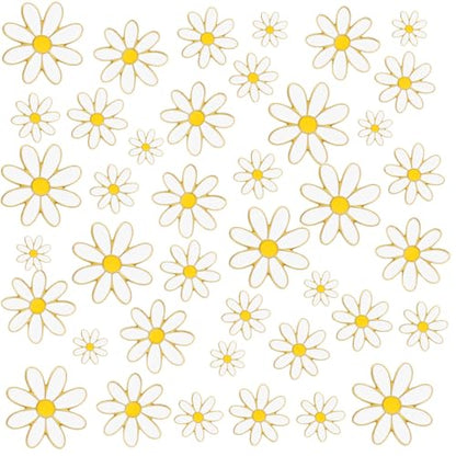 Liliaafar 40 Pcs Daisy Flower Pin for Women Daisy Enamel Lapel Pin White Collar Brooch for Coat Hat Clothes Bags Sweater Accessories