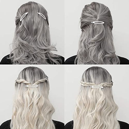 12pcs Hair Barrettes Set for Women and Girls, Hair Clips for Thick Thin Fine Hair, Non-metal Hair Accessories, Non-Slip Grip Handmade Snap Hairpin, BPA Free - color: SN11