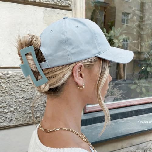6 PCS 5 Inch Extra Large Claw Clips, Big Hair Clips for Thick Long Curly Hair, Durable Matte Strong Hold Hair Claw Clips, Non-slip Square Hair Clips for Women - color: Olive Green
