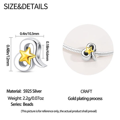 925 Sterling Silver 12 Astrological Signs Charm for Bracelets and Necklace Happy Birthday Charms for Bracelet and Necklace Valentine's Day Mother's Day Gift - style: Leo Charm
