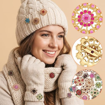 12pcs Women Brooches Bulk Set,Rhinestone Crystal Vintage Brooch Pins,Retro Broches Pin for Women Mother's Day Gifts Christmas Gifts - style: Classical