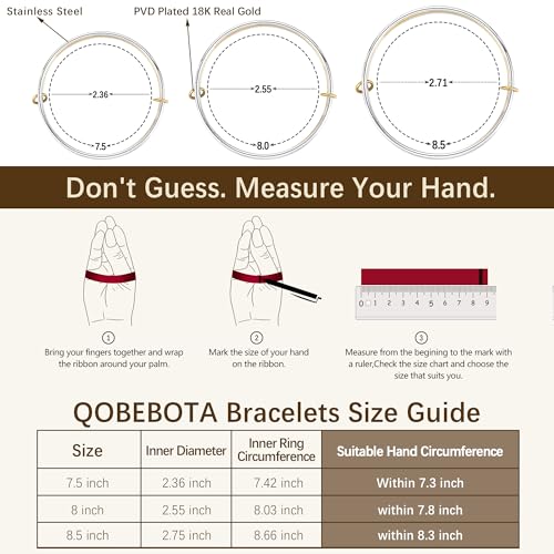 Stackable Bangles Bracelets for Women Two Tone Bracelet Stack | Stainless Steel Non Tarnish Gold and Silver Bracelet Set Mixed Metal Triple Interlocked Bangle Bracelets - size: Small