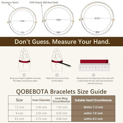 Stackable Bangles Bracelets for Women Two Tone Bracelet Stack | Stainless Steel Non Tarnish Gold and Silver Bracelet Set Mixed Metal Triple Interlocked Bangle Bracelets - size: Small
