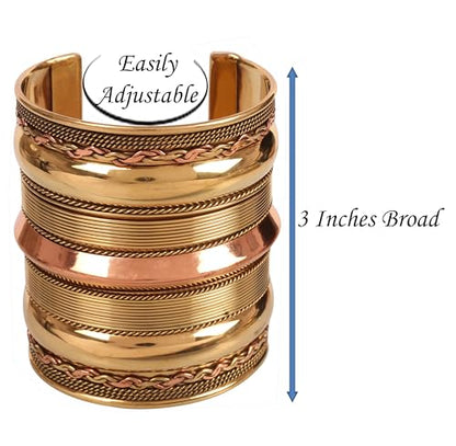 Touchstone Indian Bollywood Handcrafted Slip In Easy To Wear Stylish Wrist Enhancer Designer Broad Jewelry Cuff Bracelet For Women and Men. - style: Braided Wonder Woman