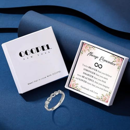 OOOPEL Sterling Silver Adjustable Ring S925 Silver Rings for Women Cubic Zirconia Twist Love Knot Dainty Ring Silver Minimalist Open Finger Rings Silver Thumb Sterling Silver Ring - color: silver-D