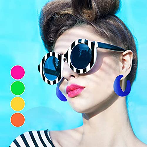 Acrylic Resin Earrings 70s 80s Colorful Hoop Earrings C Shape Trendy Chunky Cute Candy Earrings Jewelry for Women - color: Blue