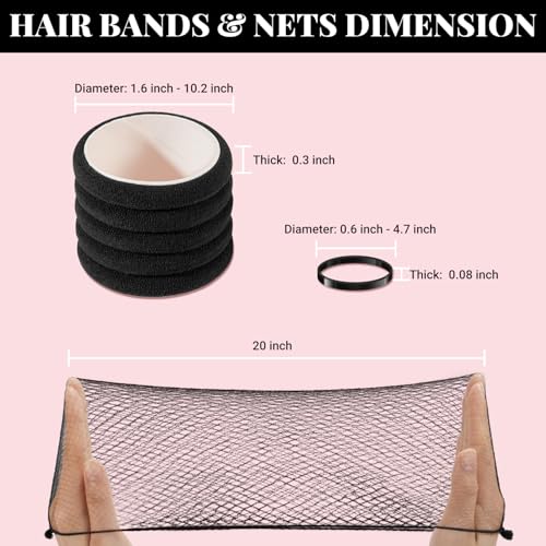 IKOCO 415pcs Bobby Pins Set, U Pins with Hair Ties and Hair Net, Black | Strong Hold, Snag-Free, No Damage, Smooth Edges, Dance Competition & Ballet Ready, For Updos, Buns & Daily Styling - color: Black