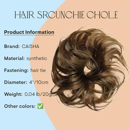CAISHA Small Scrunchy Updo Hairpiece Ponytail Extensions Hair Tie Brunette G3C - color: brunette #6 G3C
