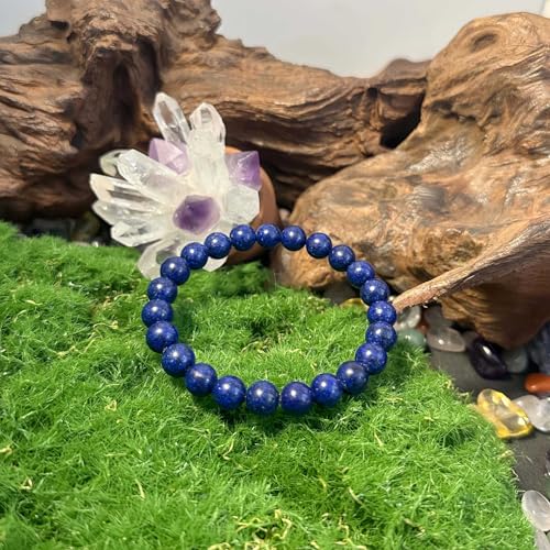 Amethyst Bracelet for Women Men, Elegant Handmade Natural Gem Stone Round Beaded Stretch Elastic Adjustable Healing Bracelets 8mm Gifts - color: AL-0232, size: Medium