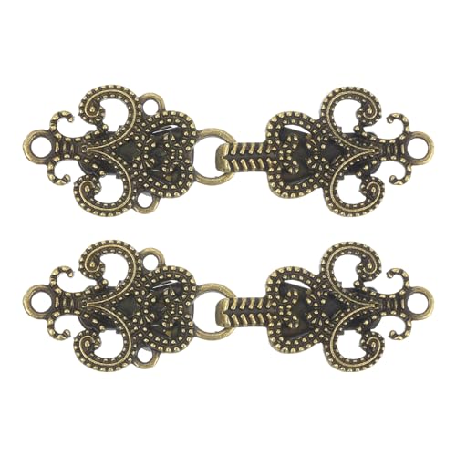 uxcell Vintage Sweater Clips Retro Shawl Clips Cape Cloak Clasp Cardigan Collar Brooch Clip - color: Bronze