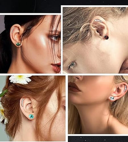 8-10pcs of Acrylic Ear TunnelAnd Plug Stretcher Expander Gauges Earrings Piercing Screw Kit for Men Women… - color: 14mm=9/16''