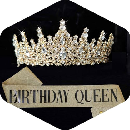 Tiaras and Crowns for Women Crystal Princess Tiaras Rhinestone Queen Crowns For Wedding Bridal Birthday Prom Pageant Party (Tiara 100) - color: Gold 2