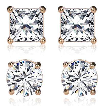 Earrings Holy Stud Earrings for Girls/Women, Sliver Gold Wedding Earrings for Bridesmaids - color: 6mm Square Base|Gold
