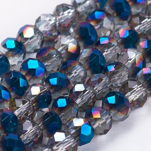 1350pcs Faceted Rondelle Glass Seed Beads 3x2mm Mini Crystal Loose Spacer Beads for DIY Friendship Bracelet Necklace Beading Craft Jewelry Making Ornament, Blue, 1 - color: Blue, 1