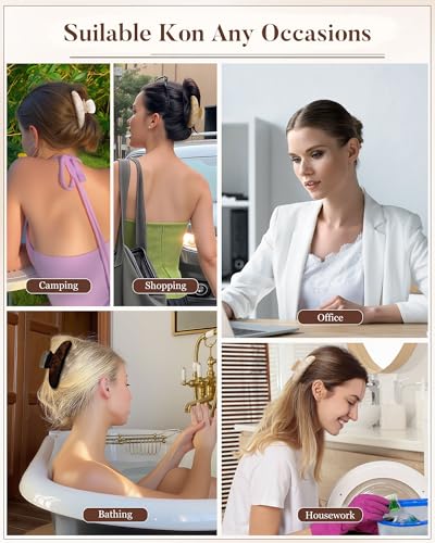Molans 3PCS Hair Claw Clips Acrylic Clamps for women - Non-slip Strong Hold Barrettes for Thin Thick Hair, Medium hair clips Accessories - color: Brown group