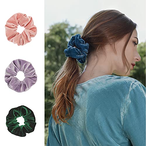 60 Pcs Scrunchies Velvet Scrunchies and Satin Hair Scrunchies for Women | Girls Silk Elastic Hair Ties Scrunchies for Women Hair Accessories with Gift Bag